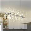 EFPD Lampadario moderno a fuoco, lampadario a dente di leone in cristallo in acciaio inox a sospensione per cucina sala da pranzo camera da letto lungo 72 cm