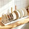 Bcuuozeeing Supporto per coperchio della pentola, espandibile con 7 divisori regolabili, organizzatore per padelle regolabili, organizer per coperchio per cucina, bianco