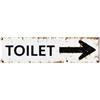 Hedlektio Cartello per WC con indicatore di direzione freccia, cartello in metallo vintage per bar, pub, decorazione da parete per casa, poster in metallo, 10 x 40 cm
