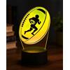 BIRBANN Lampada Notte 3D Illusione Visiva Pallone da Rugby LED, Luce Comodino 7 Colori, Decorazione Camera Regalo Originale per Ragazzi e Adulti