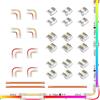 FCOB Kit connettori LED RGB SPI 3pin 10mm 18pcs Connettori trasparenti 8pcs Connettori forma di L 3pcs Cavo di prolunga 15cm 22AWG per strisce LED RGB SPI 3pin 10mm senza saldatura Connettore angolare