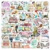 XETHI 100 pezzi Stickers Scrapbooking Viaggio | Waterproof Vintage Auto Beach Aesthetic per Journaling Bottiglia Acqua Laptop | Accessori Scrap Book Adulti per Valigie Scrapbook Viaggio
