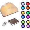 SANOTO Lampada Libro LED Pieghevole - 12 Colori Dimmerabile a Forma di Libro, Timer USB Ricaricabile - Decorazioni Casa, Idea Regalo Originale per Lei/Genitori/Bambini/Amica