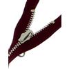 Erlif - Cerniere lampo reversibili in metallo - Argento 5mm divisibili per giacche (bordeaux, 60 cm)