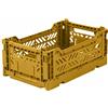 AYKASA Ay-Kasa, cassetta pieghevole, stabile, in plastica, impilabile, senape, S (27 x 17 x 11 cm)