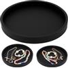 SZZHIYONG Vassoio Portaoggetti, Vassoio Decorativo in Silicone, Vassoio Bagno Portaoggetti per Gioielli, Vasca da Bagno Cucina Vanità Lavello (1, Nero, Rotondo)