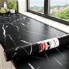 Decotalk Pellicola Adesive Per Mobili Cucina Marmo Nero 60X500cm Vinile Adesivo Per Mobili Impermeabile Carta da Parati Muro Effetto Marmo Nero Rivestimento Parete Decorativa Bagno Cucina Soggiorno