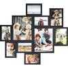 SONGMICS Set di 10 Cornici per Foto in PVC, Portafoto Multiplo da Parete Collage a Incastro, Due da 20 x 25 cm, Quattro da 13 x 18 cm, Quattro da 10 x 15 cm, Nero, Collezione Kavi RPF100BZ01
