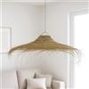 Generico Paralume Lampadario a Sospensione in Paglia Artigianale Marocchino: Stile Etnico, Illuminazione Naturale e Accogliente 2404251302 Vimini Rattan Palma Fibre Naturali Senza Impianto Elettrico