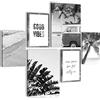 Novart Quadros Spiaggia - Nessuna Cornice Necessaria - Collage Moderno Bianco E Nero - Corridoio Da Camera Da Letto Soggiorno - N010363a