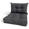 POKAR Set 2 Cuscini per Sedia da Esterno: Seduta 50x50x10 + Schienale 50x40x10 | Impermeabile e Idrorepellente | Cuscini per Divano, Sedie in Rattan e Arredamento da Giardino | Made in EU | Antracite