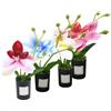 EPIGEIST Set di 4 Piante Finte di Orchidee Farfalla in Vaso, Decorazione Elegante per Spazi Abitativi, Plastica Realistica senza Manutenzione, Design Salvaspazio per Davanzale