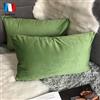 Douceur De Plumes Set di 2 Federe Cuscini Decorativi Tinta Unita in Velluto Verde 30x50, Federa Quadrata Moderna e Morbida, Decorazione Soggiorno Divano Camera Letto (2 Verde)