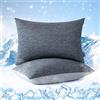 MIULEE 2 Pezzi Federe per Sonno Cationico Naturalmente Fresco Tessuto Ipoallergenico Traspirante Comodo per L'estate 40X60 CM Grigio