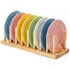 HOMQUEN Porta Coperchi per Pentole, Supporto in Plastica Resistente con 8 Scomparti Regolabili. Adatto per mobile e piano cucina, riponi coperchi, padelle, piatti, ciotole, tazze, taglieri e libri.