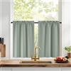 PONY DANCE Tende Cucina Porta Finestra 2 Pezzi 60x60 CM Tendine Finestra a Vetro Tende Oscuranti per Interni con Tasca Curtains Corte per Cucina, Verde Salvia