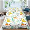 Homemissing Set di biancheria da letto con dinosauro a forma di animali della giungla e simpatico set di biancheria da letto per ragazzi e ragazze, per ragazzi e adolescenti e animali selvatici