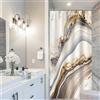 Uiiooazy Tenda Doccia Antimuffa, Tenda da Doccia Piccola 90x180cm Marrone Effetto Marmo Grigio Giallo Moderno Tende da Bagno Tessuto Lavabile Impermeabile Poliestere Tende Vasca da Bagno con 6 Anelli