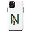 Timowo Studio Custodia per iPhone 11 Pro Giraffa Diploma Lettera N Alfabeto Animale
