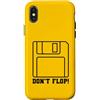 RETRO TECH MERCH Custodia per iPhone X/XS Don't Flop Retro 3.5 Inch Floppy Disk Divertente Vintage Tech Pun