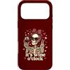 Tipsy Bones Studio Custodia per iPhone 17 Pro Max Scheletro divertente Wine O'Clock Pretty Red Bow Goth Valentine