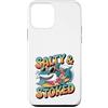 Shark Gifts For Surfers Custodia per iPhone 12 mini Salato E Stoked Estate Surfing Citazione Carino Shark Surfer
