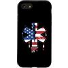Paint Dripping Patriotic 4th of July US Custodia per iPhone SE (2020) / 7/8 Paramedico EMT Primo soccorritore SME Bandiera Americana USA Drip