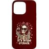 Tipsy Bones Studio Custodia per iPhone 15 Pro Max Scheletro divertente Wine O'Clock Pretty Red Bow Goth Valentine