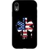 Paint Dripping Patriotic 4th of July US Custodia per iPhone XR Paramedico EMT Primo soccorritore SME Bandiera Americana USA Drip