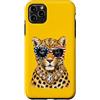 Glam Leopard Club Custodia per iPhone 11 Pro Max Glam Leopard Patriotic USA Occhiali da sole Cat Art Design