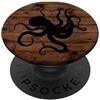 Nautical Shipwreck Sea Gifts & Phone Acc Mens Womens Wooden Plank Retro Vintage Ocean Octopus Lover PopSockets PopGrip Adesivo