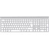 APM Tastiera senza fili 2.4 GHz KEYO, tastiera bianca ultra sottile, tasti scissor silenziosi, connessione USB Plug & Play, compatibile con Windows Mac, tastiera ergonomica compatta, 100050