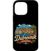 Croatia Souvenir Gift Custodia per iPhone 14 Pro Max Regalo disegnato a mano del punto di riferimento del souvenir di viaggio di Dubrovnik Croazia