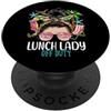 Lunch Lady Last Day Of School - DressedF Divertente ultimo giorno di scuola pranzo signora fuori servizio panino disordinato capelli PopSockets PopGrip Adesivo