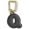 UNTAGS - Charm Lettera Q - Materiale Effetto Pelle - Ciondolo per Smartphone, Portachiavi con Moschettone in Metallo Colore Oro Incluso - Nero
