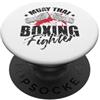 Muay Thai fight fight kick Thai boxing m Muay Thai Boxing Fighter Guerriero del Ring PopSockets PopGrip Adesivo
