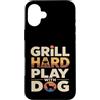 Backyard Bbq Dog Lover Custodia per iPhone 16 Plus Grill Difficile Giocare Con Cane Backyard Barbecue Amante