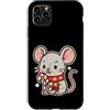 mouse winter candy cane cute animal snow Custodia per iPhone 11 Pro Max Simpatico topolino con bastoncino di zucchero