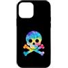 Skull and Crossbones Pirate Men Women Ki Custodia per iPhone 12 mini Divertente teschio e ossa incrociate Silhouette Pirate Rainbow Tie Dye