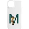 Timowo Studio Custodia per iPhone 14 Giraffa Diploma Lettera M Alfabeto Animale