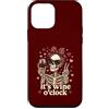 Tipsy Bones Studio Custodia per iPhone 12 mini Scheletro divertente Wine O'Clock Pretty Red Bow Goth Valentine