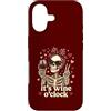 Tipsy Bones Studio Custodia per iPhone 17 Scheletro divertente Wine O'Clock Pretty Red Bow Goth Valentine