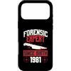 True Crime Merch for Investigative Crime Custodia per iPhone 17 Pro Max Esperto forense dalla nascita 1981 Compleanno a tema crimine vero