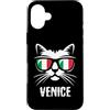 Venice Italy Proud Apparel Co Custodia per iPhone 16 Plus Venezia Bandiera Italia Divertente Gatto Italiano Vacanze Souvenir