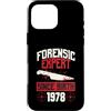 True Crime Merch for Investigative Crime Custodia per iPhone 16 Pro Max Esperto forense dalla nascita 1978 Compleanno a tema crimine vero