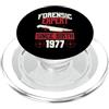 True Crime Merch for Investigative Crime Esperto forense dalla nascita 1977 Compleanno a tema crimine vero PopSockets PopGrip per MagSafe