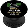 Ethical Hacker White Hat Cyber Security Hacker etico quelli con un White Hat Cybersecurity PopSockets PopGrip Adesivo