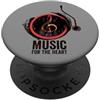 Retro Music Design Disco in vinile retrò Music For The Heart PopSockets PopGrip Adesivo