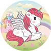 Dekora Cialda Rotonda Unicornio Decorazione per Torta, 20 cm Diametro