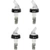 Fackelmann 9942950 9942950-Set di 4 beccucci dosatori per Alcol a Sfera, Plastica, Nero